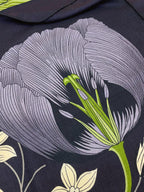 Lenço Hermès Carré 90 "Bouquet Final" Cor Ébano / Areia / Verde
