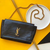 Saint Laurent Kate Reversible Shoulder Bag Croco