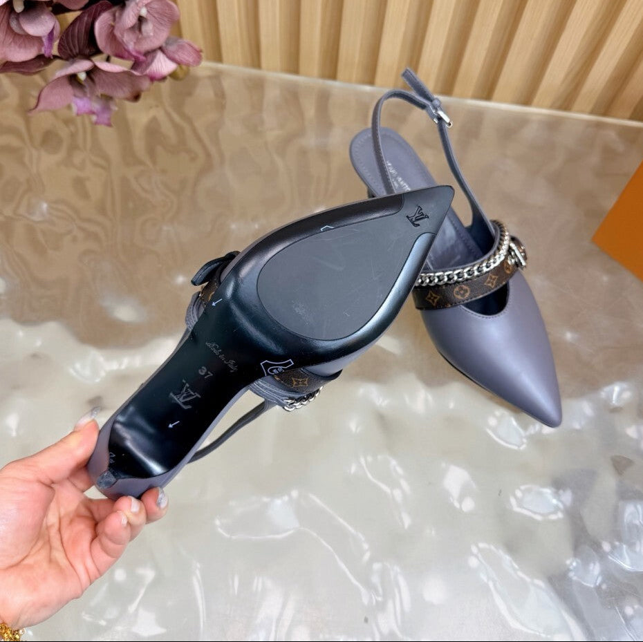 Louis Vuitton LV Vibe Slingback Pumps Gray