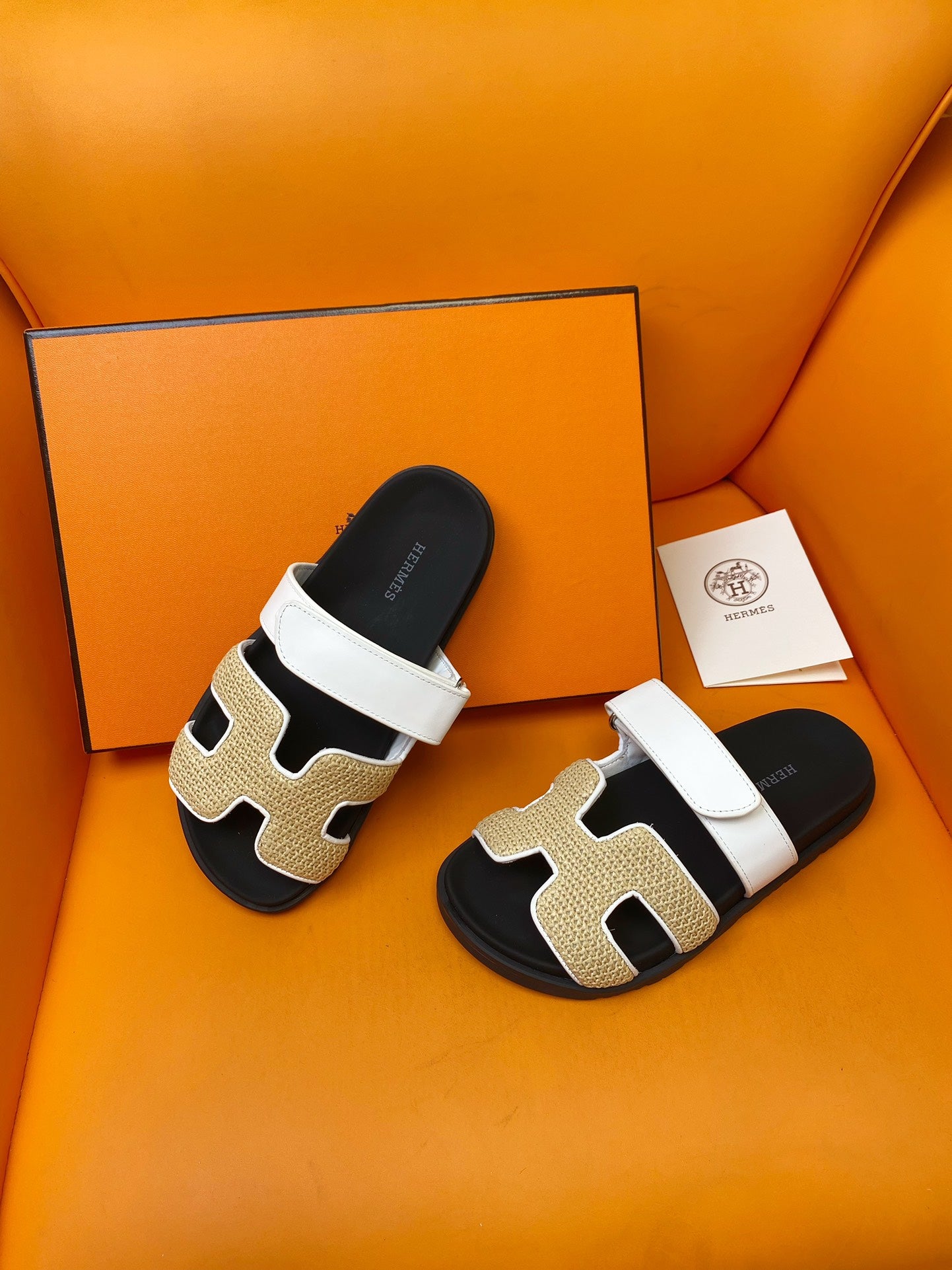 Hermes Chypre Straw & Leather