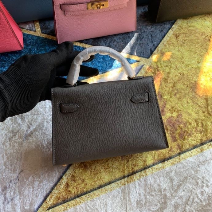 Bolsa Kelly Sellier Mini II Gris Meyer (tamanho 20) .
