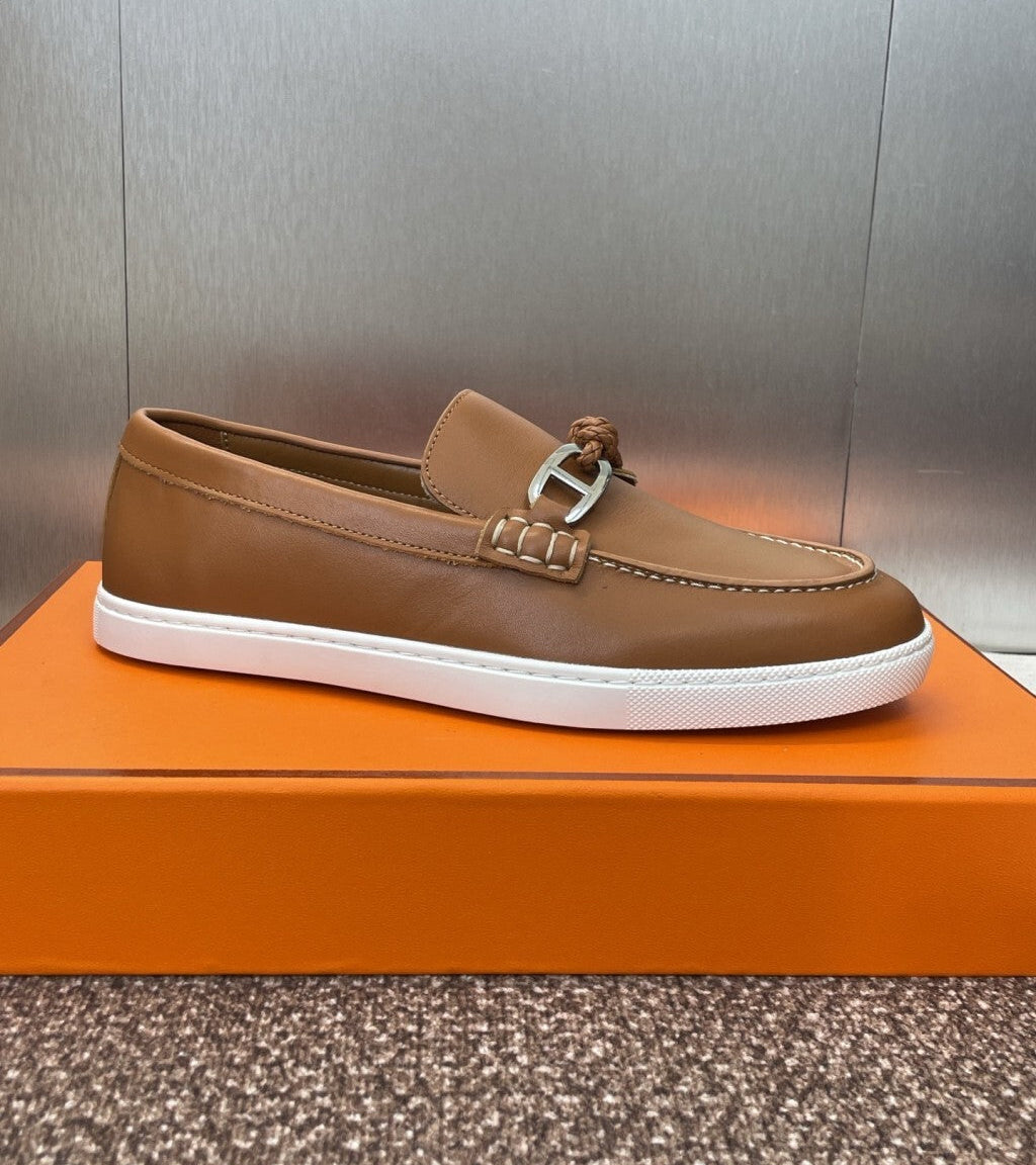 HERMES LOAFER Couro Brown