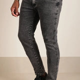 Calça Masculina Slim Preto Estonado (Pronta Entrega)