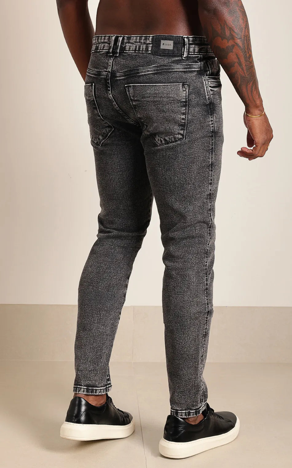 Calça Masculina Slim Preto Estonado (Pronta Entrega)