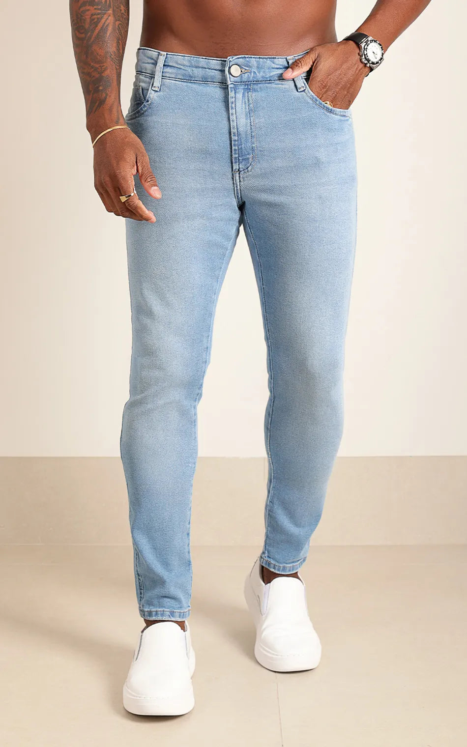 Calça Masculina Super Slim Azul (Pronta Entrega)