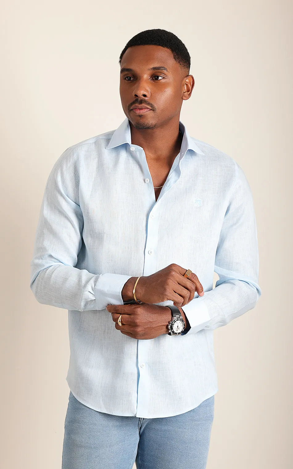 Camisa Ml Comfort Azul Céu Suave (Pronta Entrega)