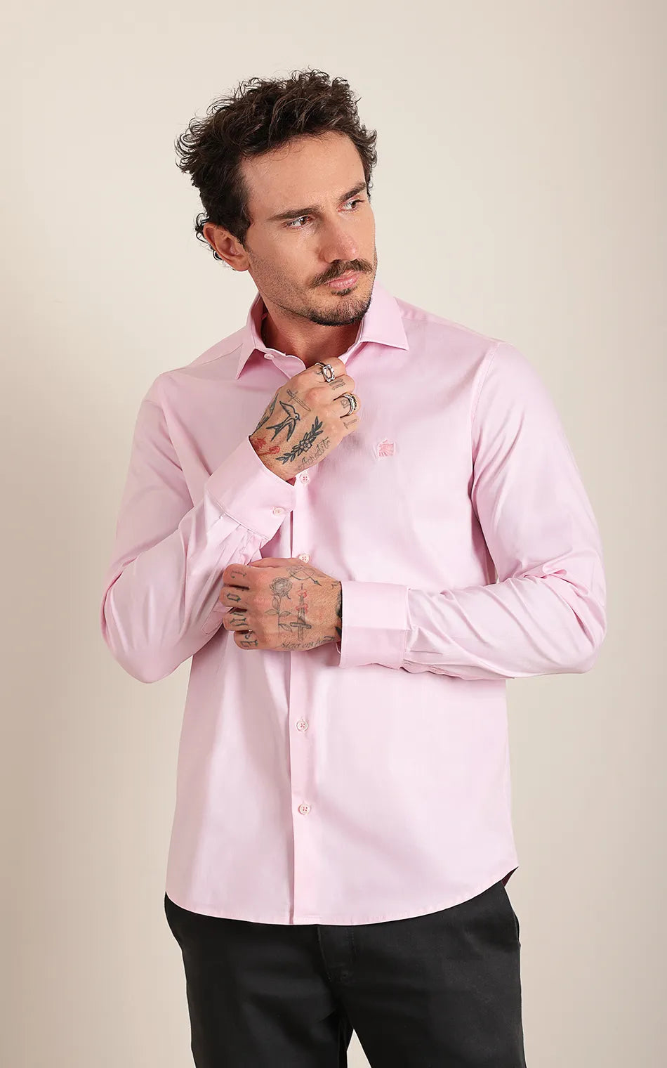 Camisa Ml Comfort Rosa Claro (Pronta Entrega)