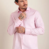 Camisa Ml Comfort Rosa Claro (Pronta Entrega)