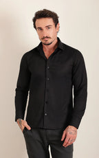 Camisa Ml Slim All Black (Pronta Entrega)