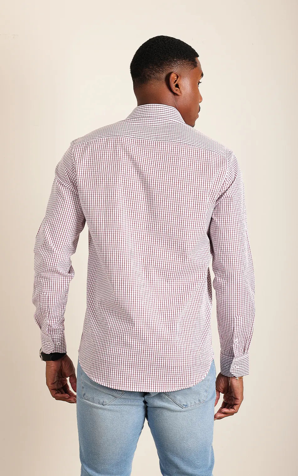 Camisa Ml Slim Branco Bordo (Pronta Entrega)