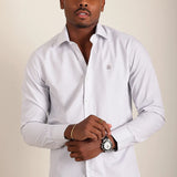 Camisa Ml Slim Branco Xadrez (Pronta Entrega)