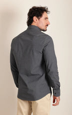 Camisa Ml Slim Grey Graphite (Pronta Entrega)