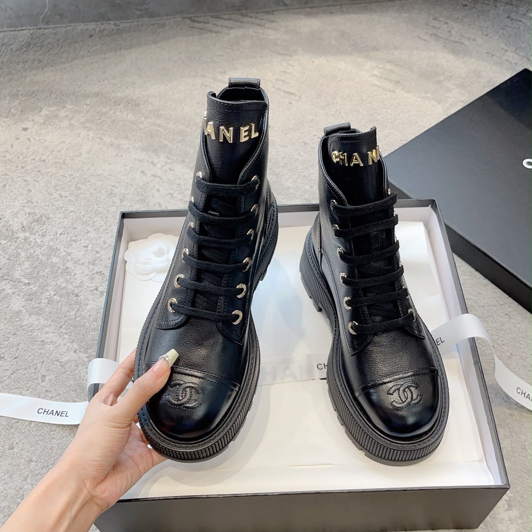 Chanel Combat Boot Black