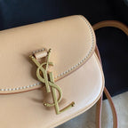 Saint Laurent Kaia small Satchel Bag Bege Ferragens Douradas