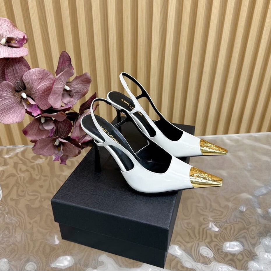 Saint Laurent Scarpin Slingback Jeanne White