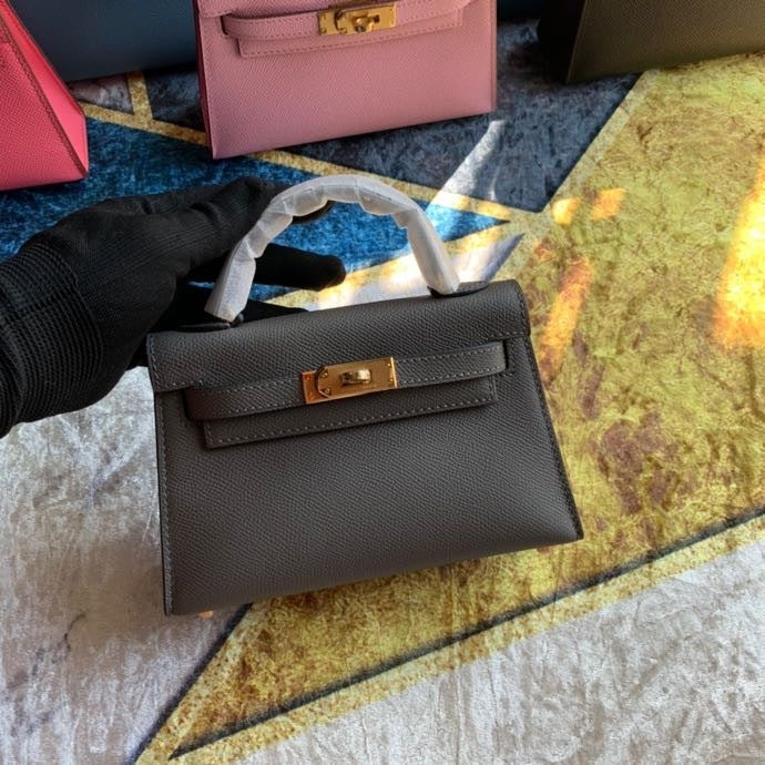 Bolsa Kelly Sellier Mini II Gris Meyer (tamanho 20) .