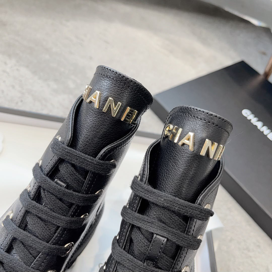 Chanel Combat Boot Black