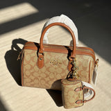 Coach Rowan Satchel Beje / Brown Signature Canvas