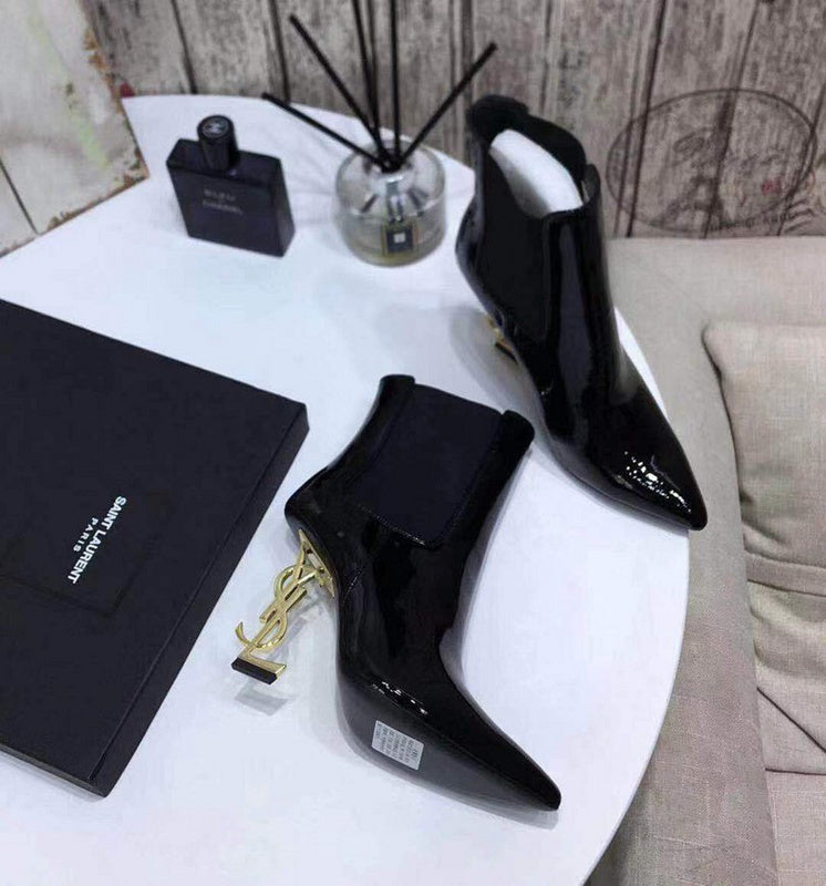 bota de cano curto Saint Laurent gold