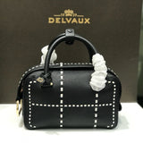 Delvaux Cool Box Black Costura Contrastante