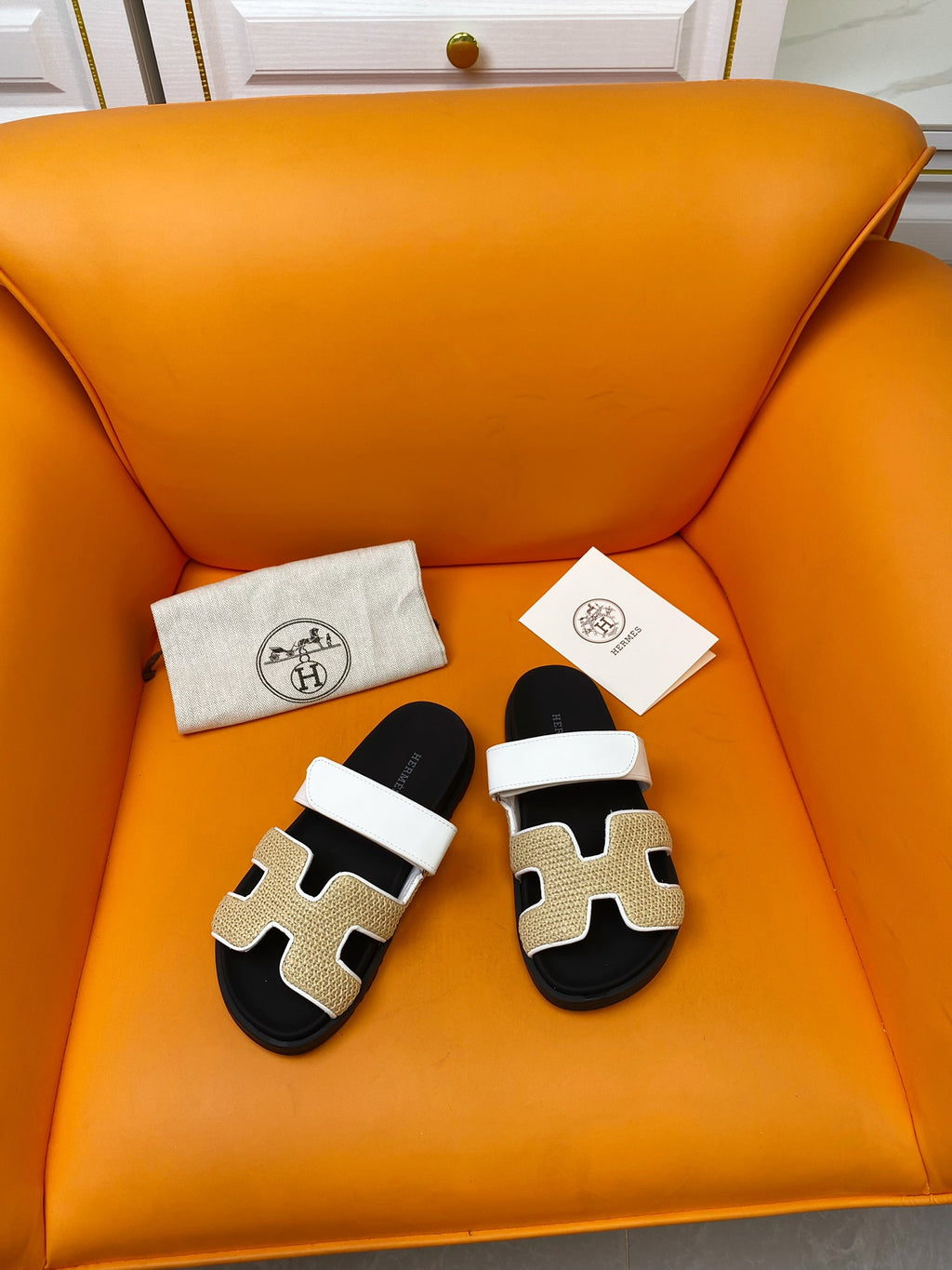 Hermes Chypre Straw & Leather