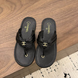 Chanel Thong Sandals Black.
