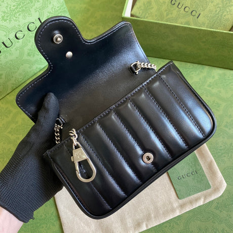 Gucci GG Marmont Matelasse Super Mini Bag Black ( PRONTA ENTREGA )
