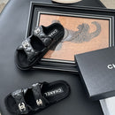 CHANEL Quilted Dad Sandal Silver