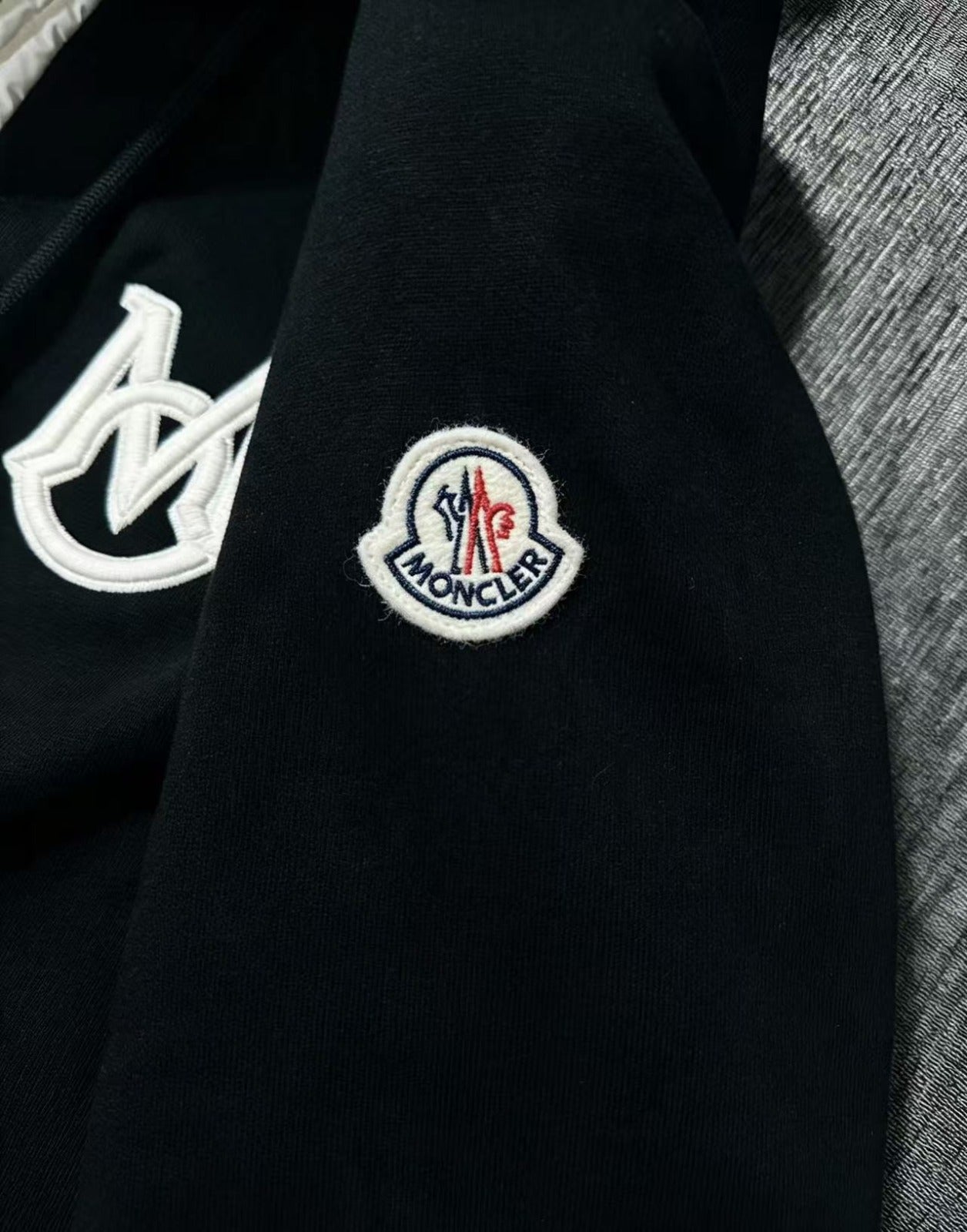 Moncler Logo-Embroidered Zip-Up Hoodie