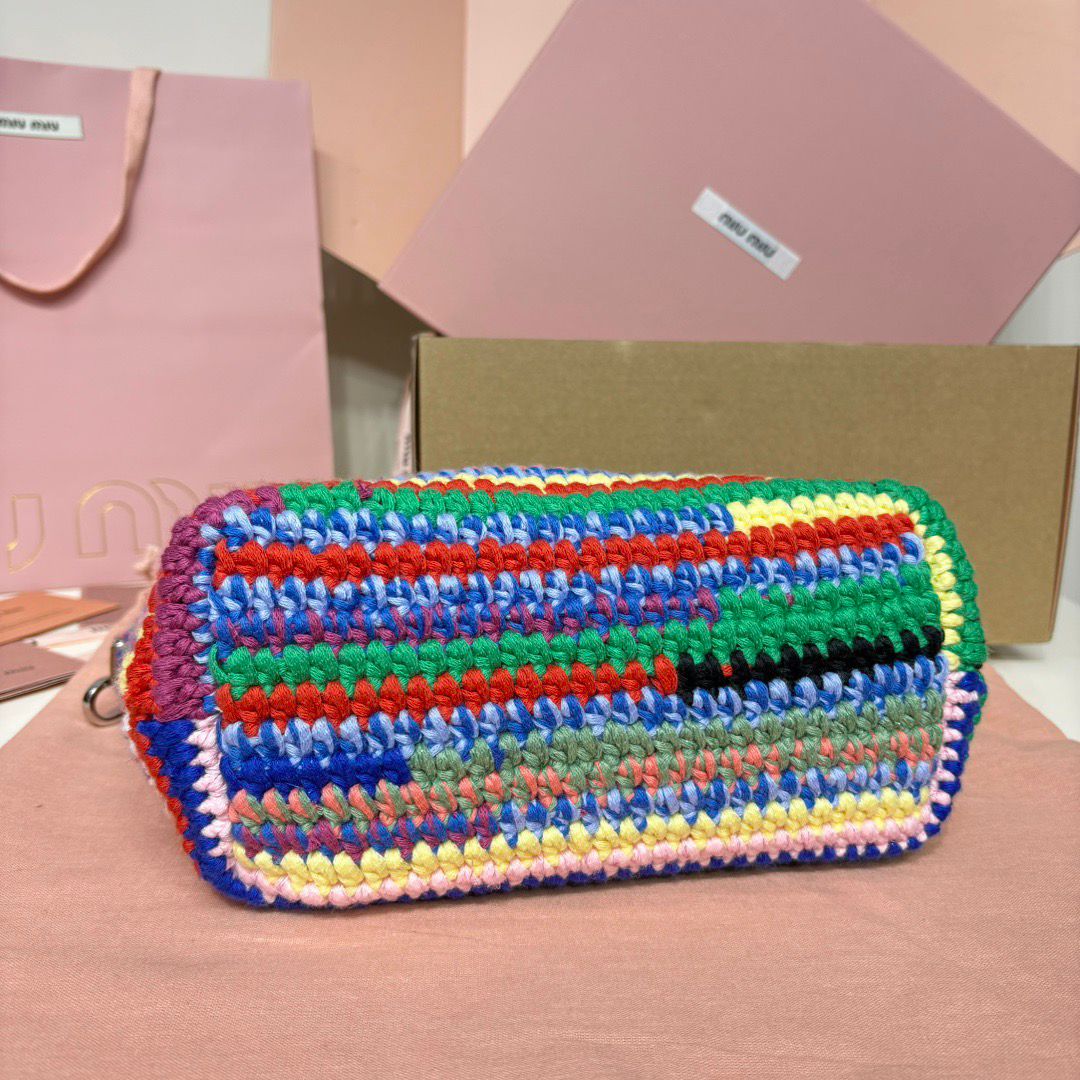 Miu Miu Mini Nécessaire Spirit em Crochê Multicolorido