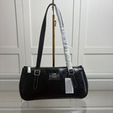 Coach Asher Shoulder Bag Shiny Crinkle Leather Black
