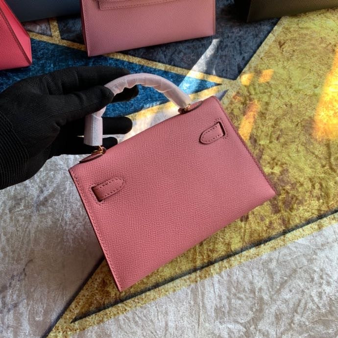 Bolsa Kelly Sellier Mini II Rose Azalée (tamanho 20) .