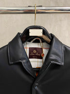 Loro Piana Evandro Calfskin Overshirt Black