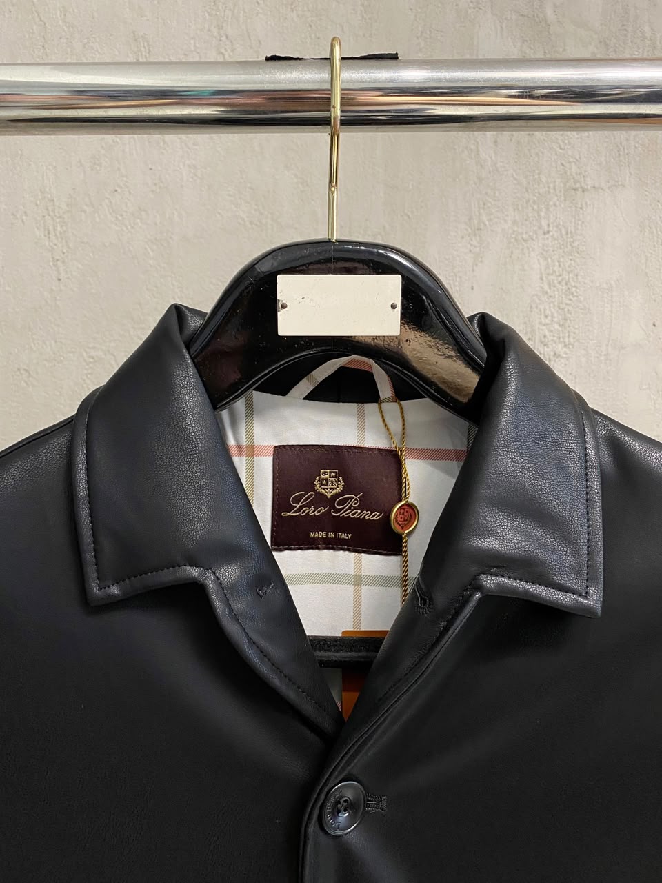 Loro Piana Evandro Calfskin Overshirt Black