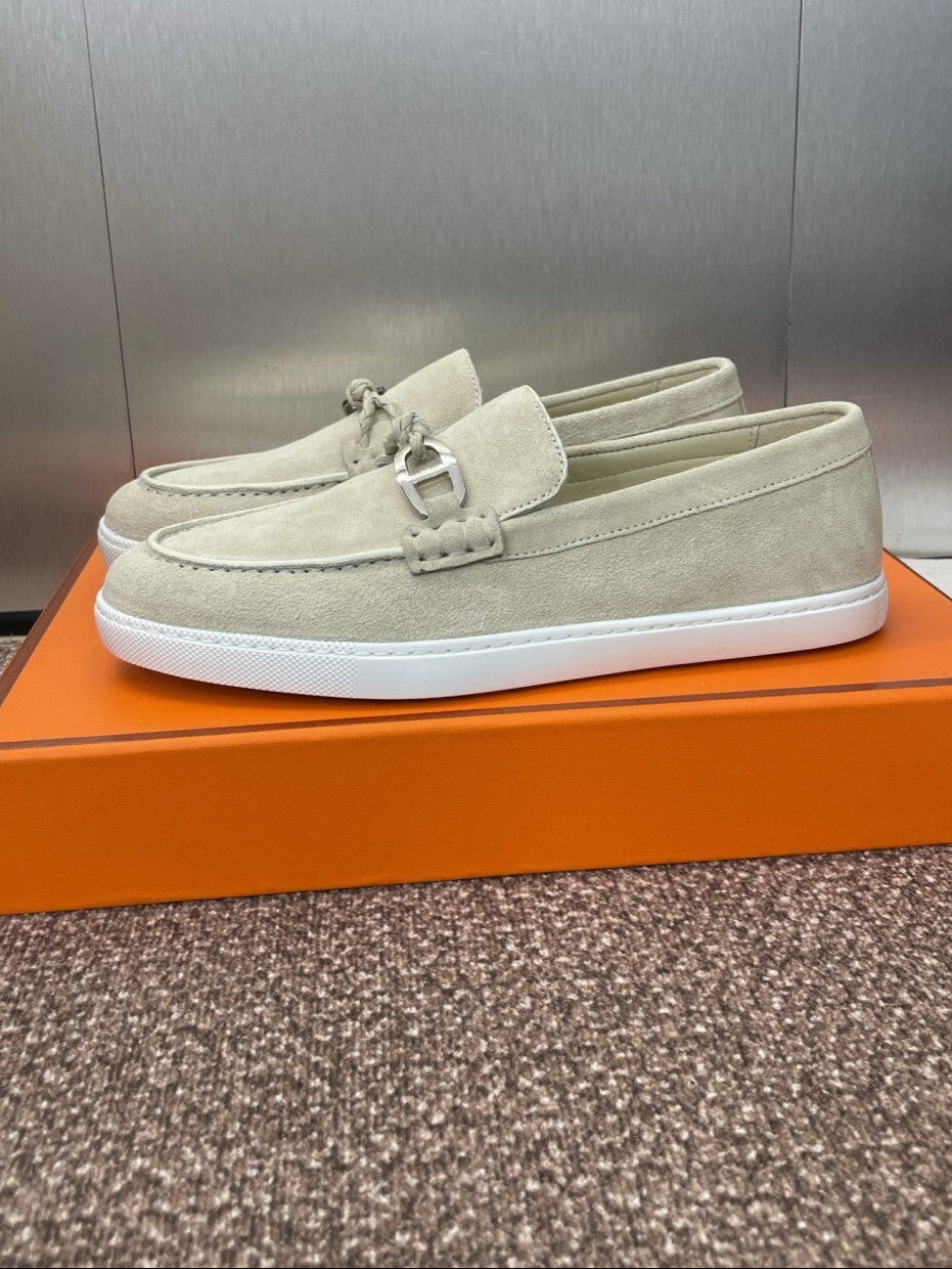 HERMES LOAFER White