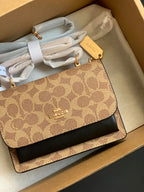 Coach Mini Klare Crossbody Bag Khaki/Preto Ferragens Douradas