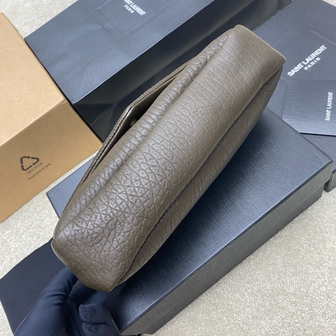 Yves Saint Laurent Calypso Lambskin Brown Ferragens Douradas