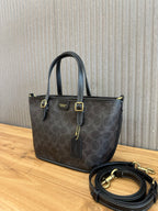 Coach Taxi Tote 21 Signature Black Ferragens Douradas