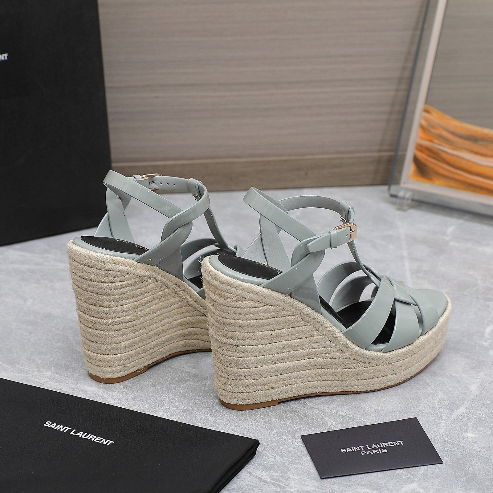 Saint Laurent Espadrille Tribute green water