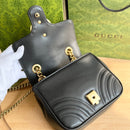 Gucci GG Marmont Mini Shoulder Bag Matelasse Chevron Black