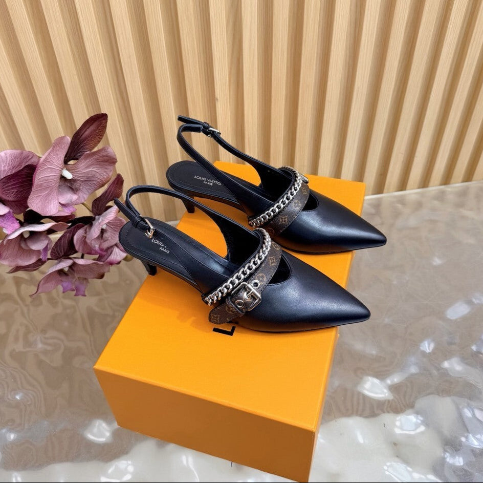 Louis Vuitton LV Vibe Slingback Pumps Black