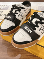 Fendi Match Black leather low-tops.