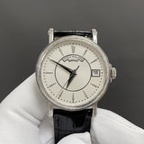 Patek Philippe Calatrava "Officer's Case" Silver Opaline Dial Bracelet Black