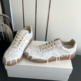Maison Margiela Replica Low "Paint Drip Bianchetto Linen/Canvas