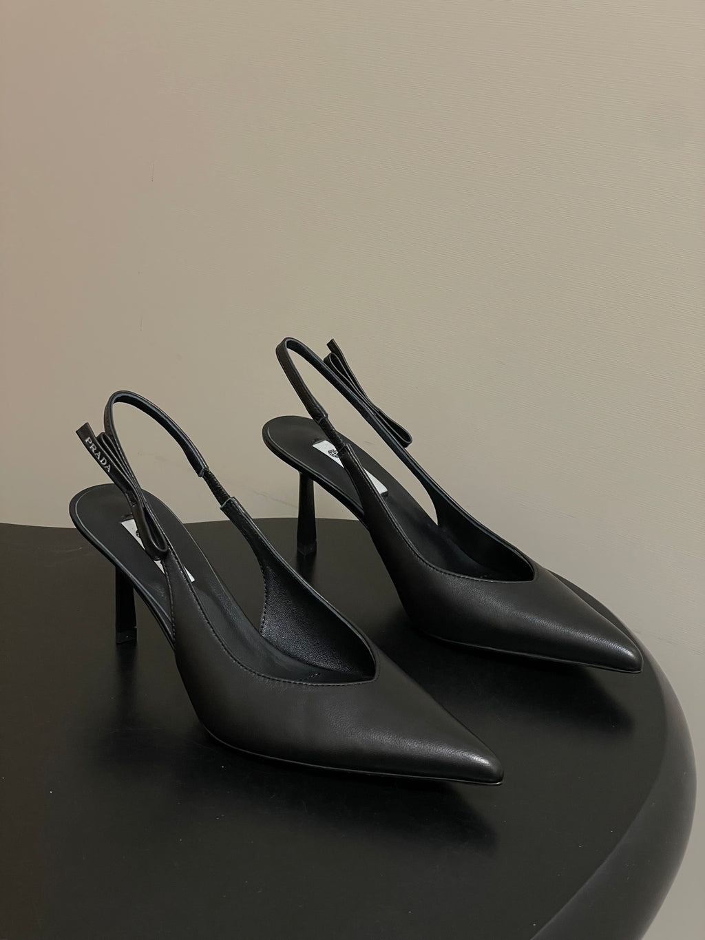 Prada  Slingback Pumps  Black Matte