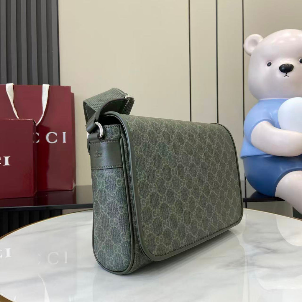 Gucci GG Monogram Messenger Bag Green