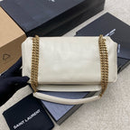 Yves Saint Laurent Calypso Lambskin White Ferragens Douradas