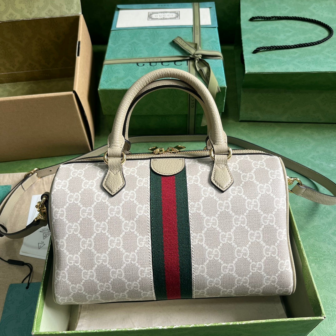 Gucci Ophidia Mini Boston Bag Off-White