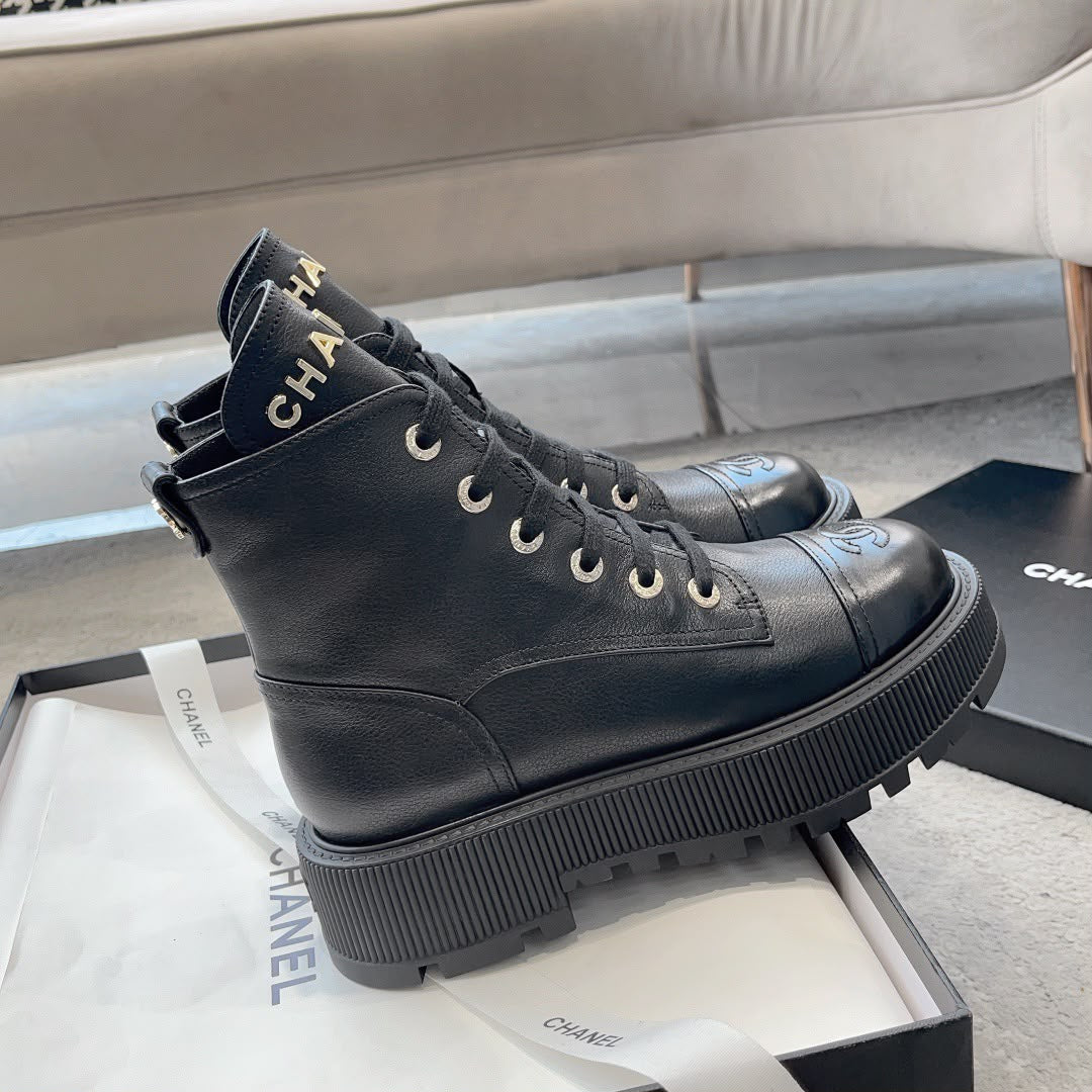 Chanel Combat Boot Black