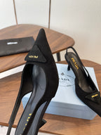 Prada  slingback pump suede Black